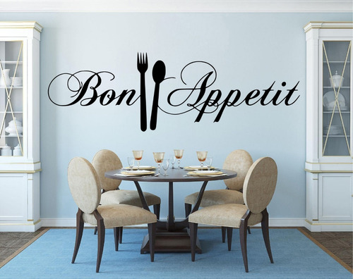 Vinil Decorativo Para Pared Frases Letras Bon Appetit