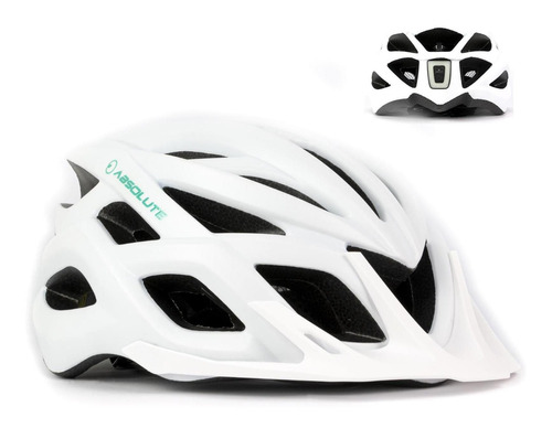 Capacete Ciclismo Feminino Absolute Luna Flash Cor Branco/Verde Tamanho 54-57cm