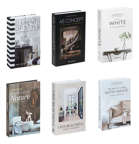 Juego De 6 Libros Falsos De Mesa Para Decoración Del Hogar Y
