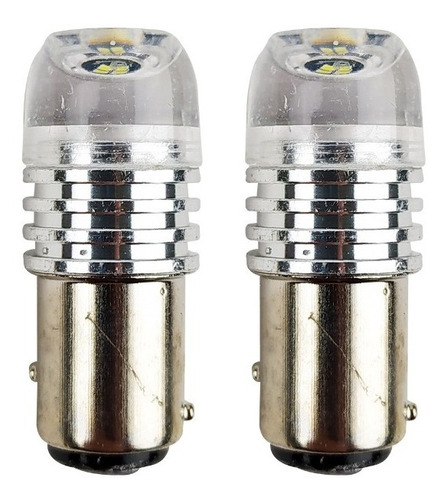 Par Focos Led Fijo Estrobo 4 Led Con Lupa 1034 Luz Roja