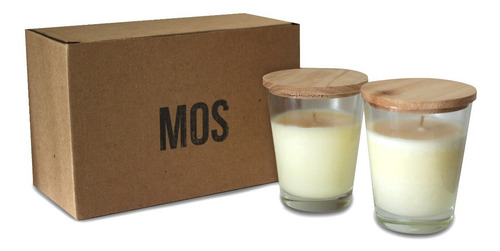 Imagen 2 de 6 de Set De 2 Velas De Soja Tapa De Madera Paraíso Mos Cuotas S/i