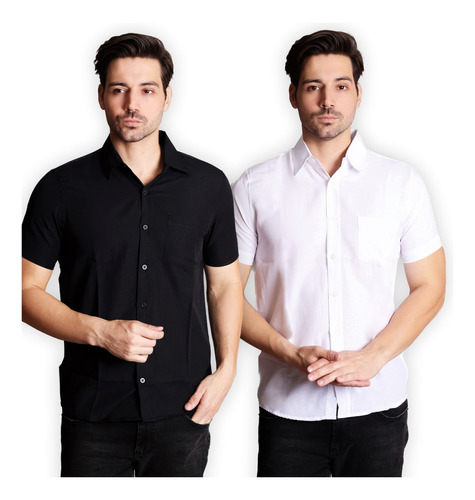 Kit Essenciais P&b - Camisas Manga Curta Básicas Com Bolso