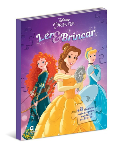 Livro Quebra Cabeça 4 Puzzle Infantil Princesa Disney Menina