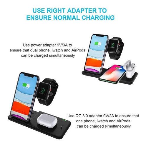 Estación Base Carga Inalámbrica Para iPhone De 15w (4en1)