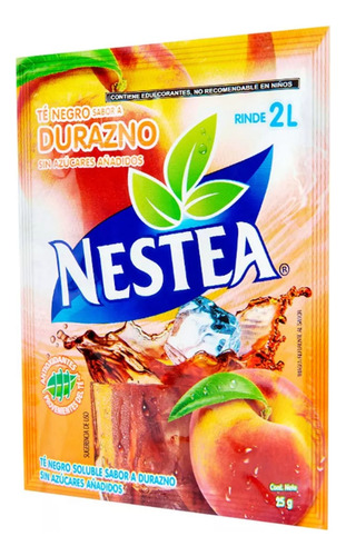 1 Sobre De Nestea Té Negro Soluble Sabor Durazno 25g