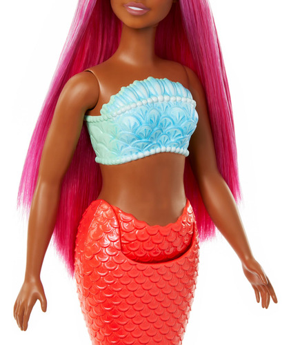Muñeca Barbie Sirena Con Pelo Y Diadema De Fantasía De Color