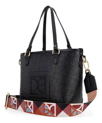 Bolsa Tote 2 En 1 Cloe Iniya Chico Color Negro