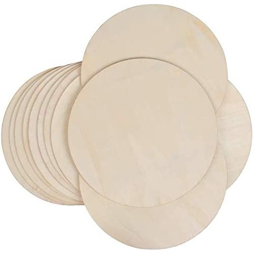 Wowoss 12 Pack Unfinished Wood Circle, 10 Inch Round Natura.