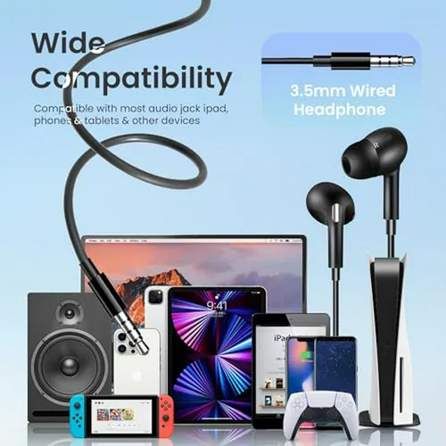 Auriculares Con Cable Y Micrófono, Potente Sonido Y Ligeros,
