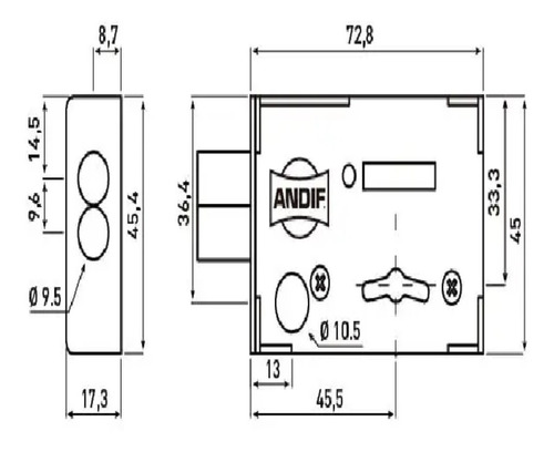 Imagen 4 de 4 de Cerrojo Andif 850 Para Puerta De Cristal.