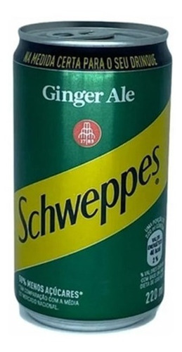 Refrigerante Schweppes Ginger Ale Lata 220ml - Kit Com 9