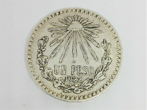 1 Peso Mexicano De 1922 Plata Ley 0.720