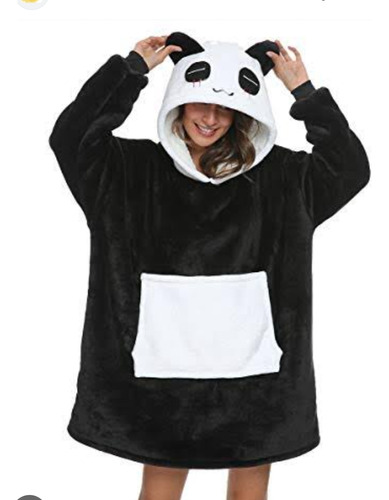 Bata Esquimal De Panda Felpa Medida Oversize 