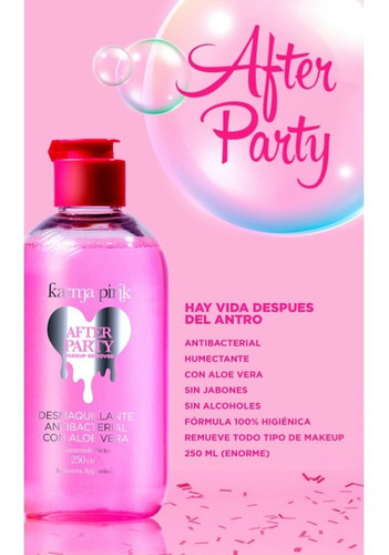 Desmaquillante Antibacterial After Party Aloe Karma Pink