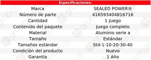 Set Metales Bancada Std F85 V6 3.7l 1964 A 1965 Sealed Power