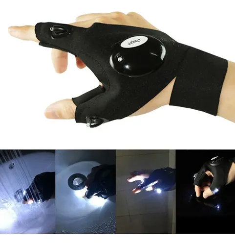 Unbranded LED Glove Lights - Waterproof For Fishing, Cycling, Camping (Pair) - Batteries Included