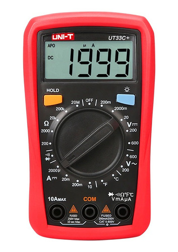 Tester Multímetro Temperatura Tipo K Digital Uni-t Ut33c+