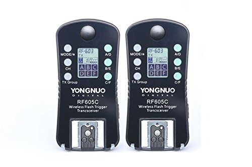 Rádio Flash Yongnuo Rf-605c Rf605 Para Canon Visor Lcd (par)