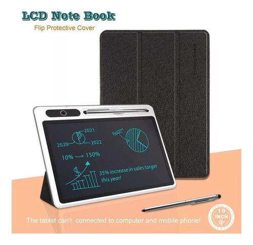 Tableta De Escritura Lcd De 10 Pulgadas Con Funda Protectora