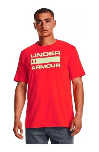 Polera Hombre Ua Team Issue Wordmark Ss Red 1329582-890