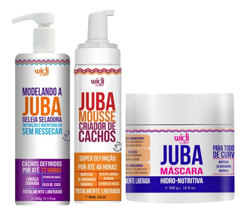 Kit Widi Care Juba Geleia Mousse Máscara Hidro Nutritiva