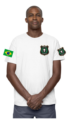 Camiseta Branca Segurança Privada Vigilante Agente 