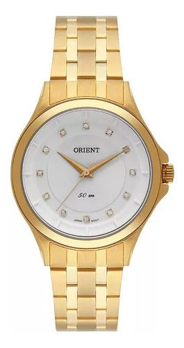 Relógio Orient Dourado Feminino Fgss0156 S1kx Cor Do Fundo Prata