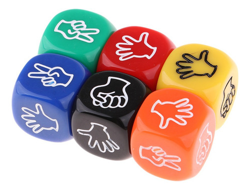 A A 6x Dados De Papel For Tijeras De Papel De Piedra Juego -