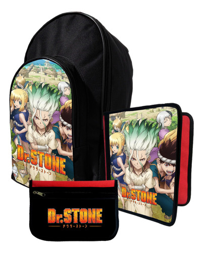 Kit Mochila+ Carpeta+ Cartu De Dr Stone #576