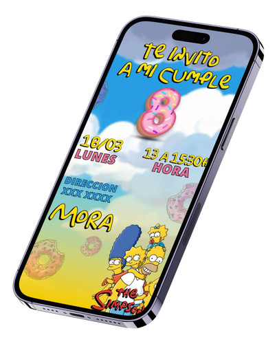 Invitacion Tarjeta Digital The Simpsons Whatsapp Marvez