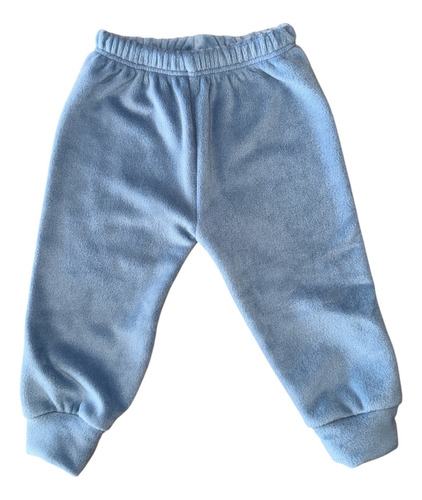 Conjunto Plush Camperita Y Pantalón Bebe Niños Invierno Celeste 3 (6-9 Meses)