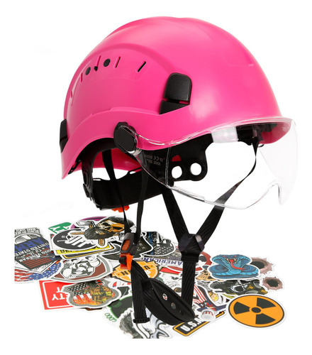 Casco De Construcción Aolamegs Sombreros Duros Rosados Par