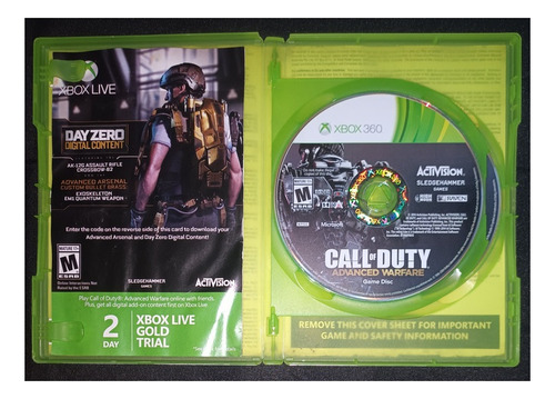 Call Of Duty Advanced Warfare, Juego Xbox 360, 2 Discos (Usado)