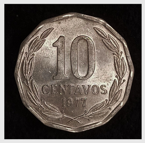 Chile 10 Centavos 1977 Sin Circular Km 205a