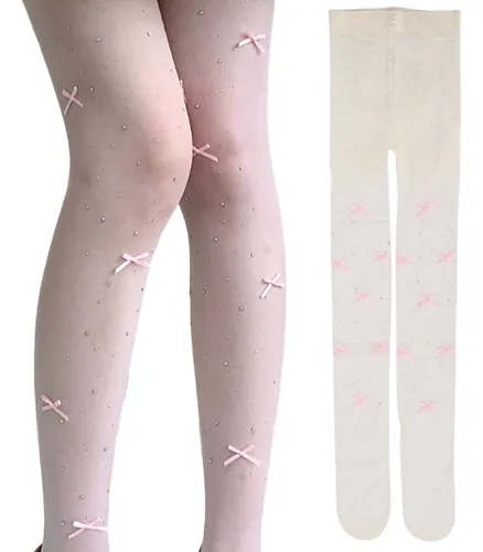 Medias Sexy Con Lazo Y Encaje, Calcetines De Red Bowknot Con