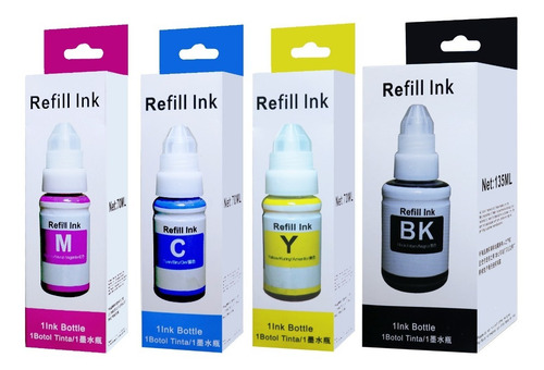 Imagen 2 de 6 de Pack Tintas Alternativa Gi-190 Refill Para Impresora Canon