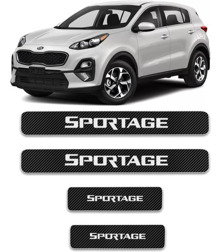 Sticker Protección De Estribos Kia Sportage Fibra De Carbono