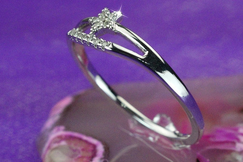 Anillo Mujer Oro Blanco 18k Estrella