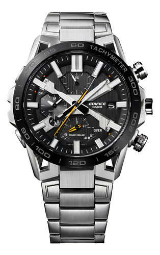 Pulseira de relógio masculina Casio EQB-2000db-1adr Edifice, cor: prata, moldura, cor de fundo preta
