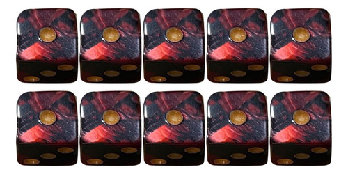 6 Juego De 10 Dados De Seis Caras Juego De Juguetes Rojo