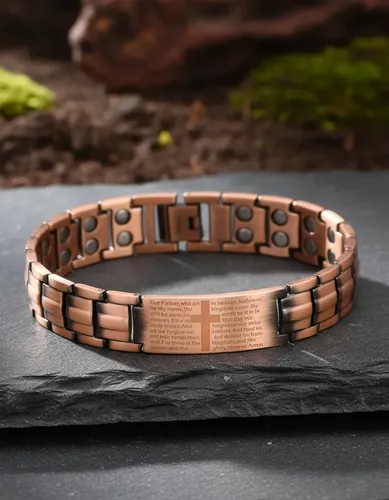 Pulsera Magnética De Cobre Terapéutica Oración Padre Nuestro | Cuotas sin  interés