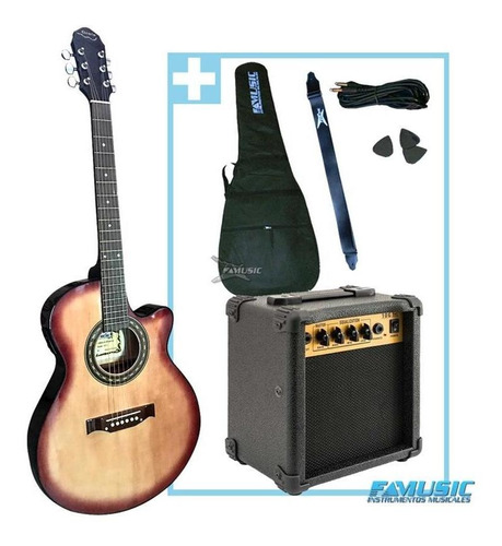 Guitarra Electroacustica Gracia 300tvd + Amplificador 10w