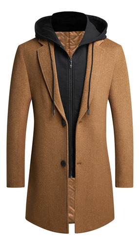 Abrigo De Invierno Q Para Hombre, Ajustado, Largo, De Lana B