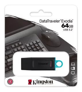 Memoria Flash Kingston 64g Usb 3.2 Datatraveler Exodia