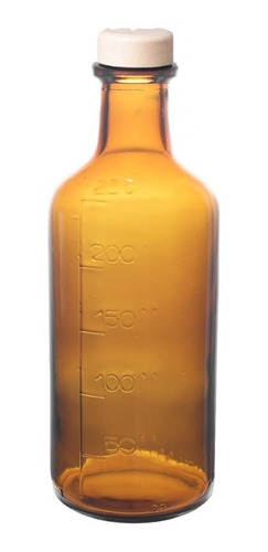 Botella Vidrio Agropecuario Gin Licor Ámbar 250cc Corcho X30
