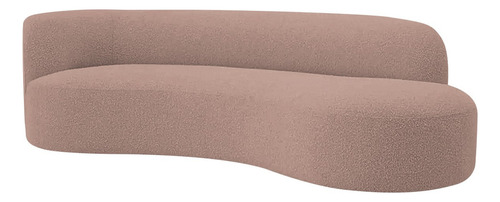 Divã Recamier Orgânico Tokyo 200cm Lado Direito Linho Cor Rose