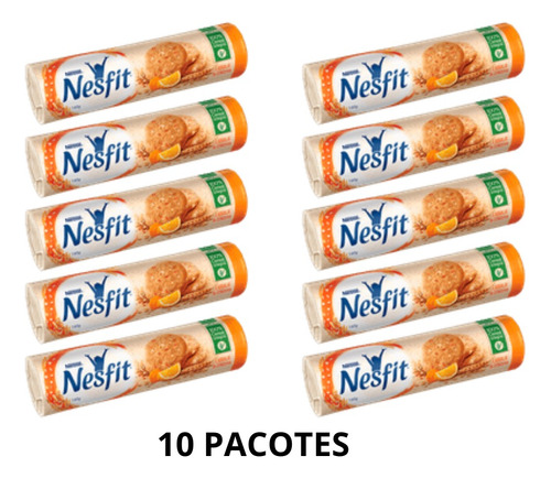 Biscoito Integral Nesfit Laranja E Cenoura 10 Pacotes