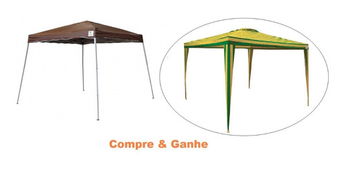 Tenda Gazebo 3x3 Dobrável Marrom Bel Lazer+brinde + 1 Tenda