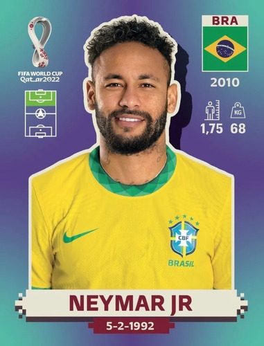Lamina Mundial Qatar 2022 Bra17 - Neymar Jr