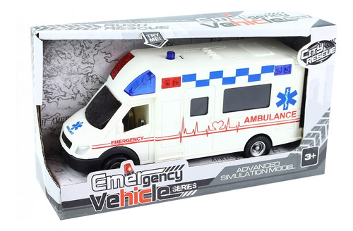 Ambulancia Emergencia Luz Y Sonido A Pila 18 Cm Escala 1:20